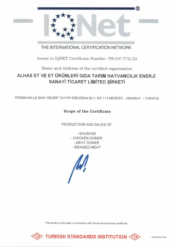 Kalite Belgesi 1