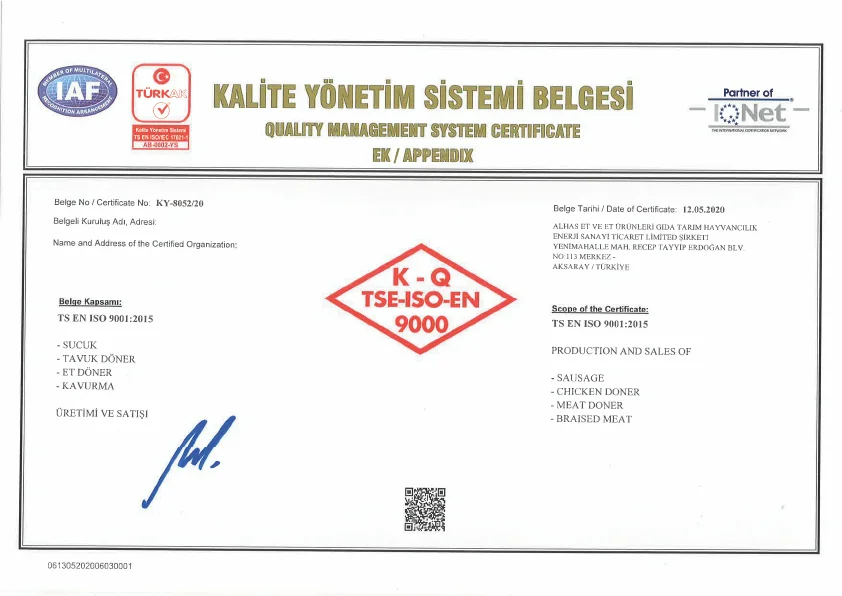 Kalite Belgesi 7